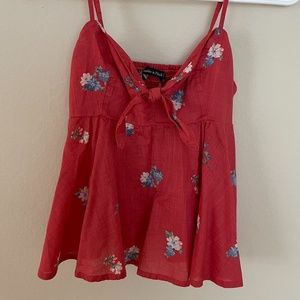 Abercrombie & Fitch Red flower Flowy Top (Worn once!)